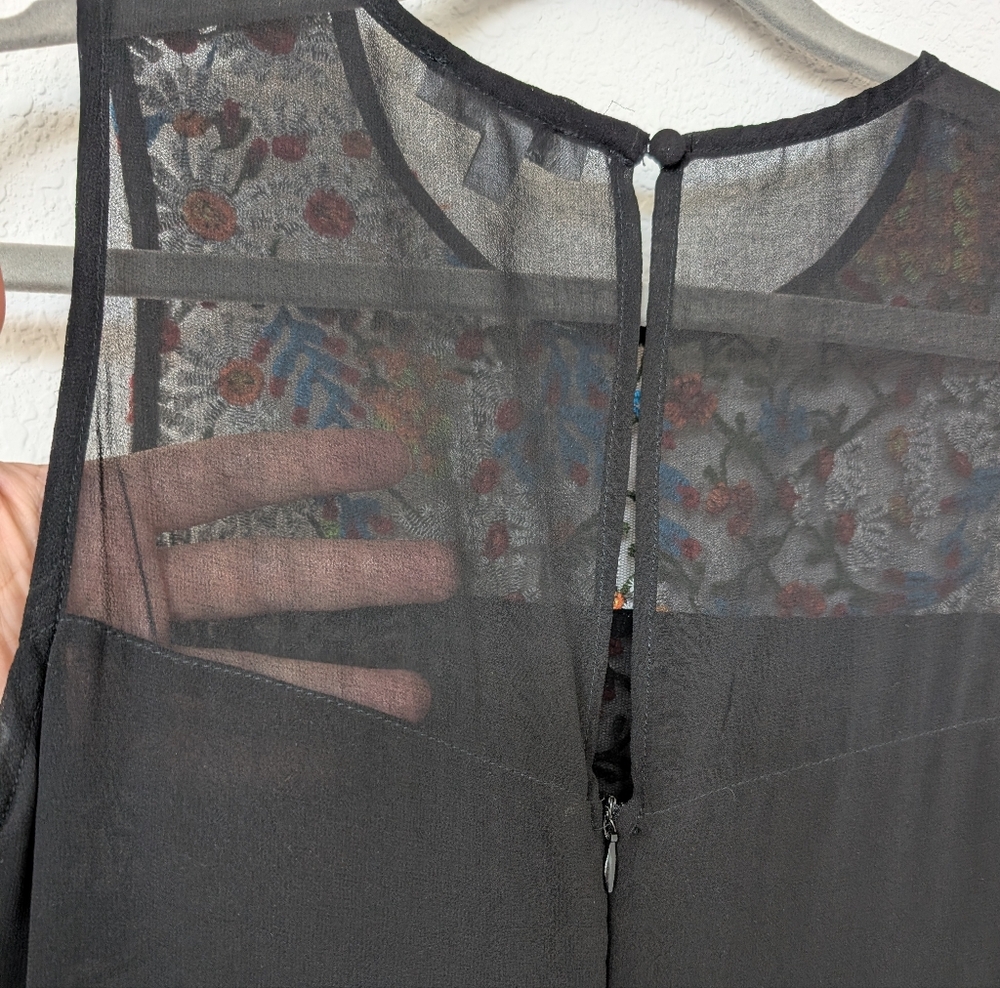 Lucy Paris Embroidered Floral Mini Dress Women's Small 60s Hippie Flowerchild‎ - Picture 5 of 7
